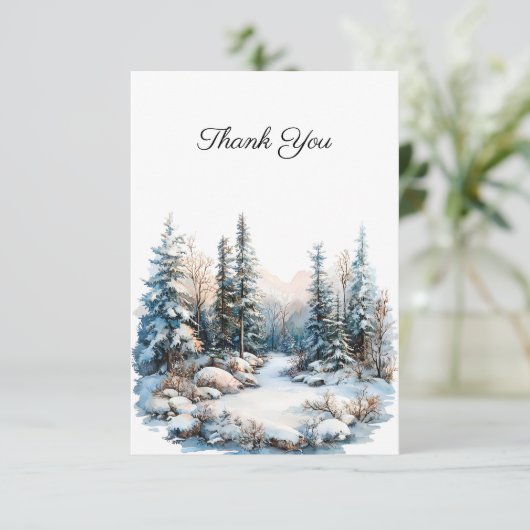 Snowy Landscape begrafenisfoto Dank u Bedankkaart (Staand voorkant)