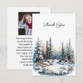Snowy Landscape begrafenisfoto Dank u Bedankkaart (Voorkant / Achterkant)