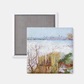 Snowy Landscape, beroemd schilderij van Van Gogh Magneet (Voorkant / Achterkant)