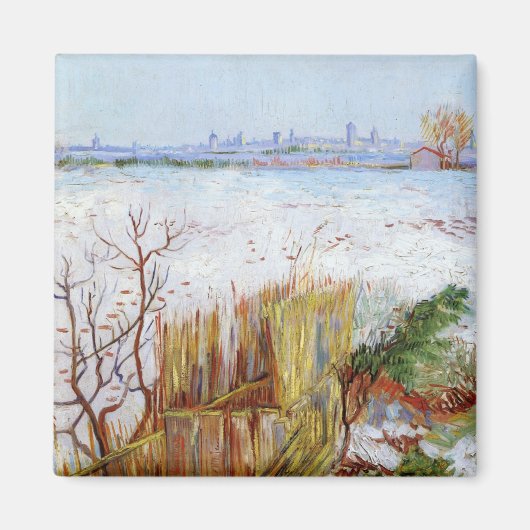Snowy Landscape, beroemd schilderij van Van Gogh Magneet (Voorkant)