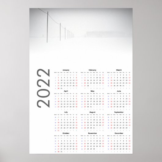 Snowy Landscape Calendar 2022 Poster (Voorkant)