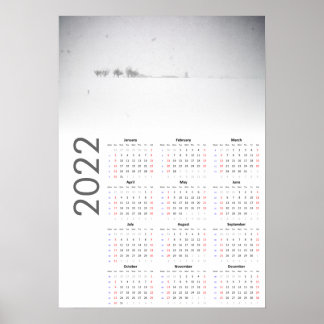 Snowy Landscape Calendar 2022 Poster