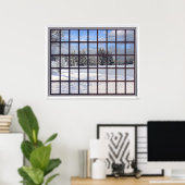 Snowy Landscape Faux Winter Scene Window Poster (Thuiskantoor)