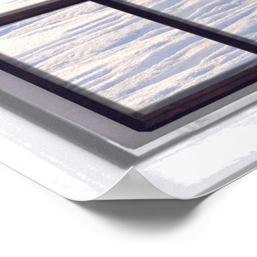 Snowy Landscape Faux Winter Scene Window Poster (Hoek)