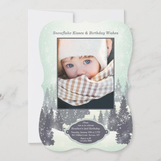 Snowy Landscape Foto-uitnodiging Kaart (Voorkant)