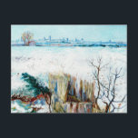 Snowy Landscape met Arles door Vincent van Gogh Briefkaart<br><div class="desc">Snowy Landscape met Arles op de achtergrond door Vincent van Gogh is een schilderij van de natuur van het landschap van de post-impressionisme. Een sneeuwveld in het winterseizoen met het Franse dorp Arles op afstand. Over de kunstenaar: Vincent Willem van Gogh (1853-1890) was een van de beroemdste Post Impressionist schilders...</div>
