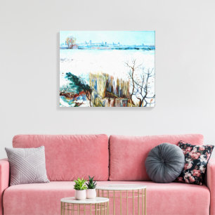 Snowy Landscape met Arles door Vincent van Gogh Canvas Afdruk