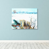 Snowy Landscape met Arles door Vincent van Gogh Canvas Afdruk (Insitu (Houten vloer))