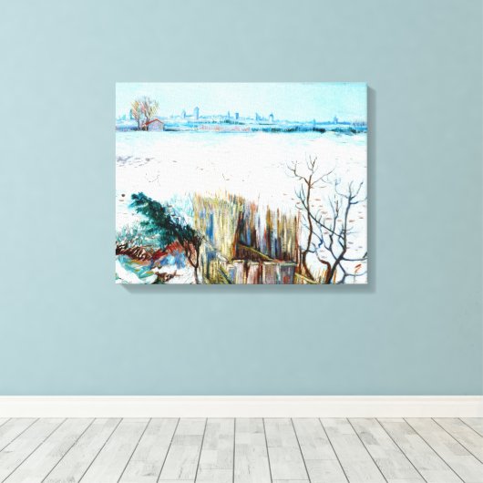 Snowy Landscape met Arles door Vincent van Gogh Canvas Afdruk (Insitu (Houten vloer))