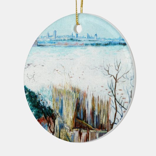 Snowy Landscape met Arles door Vincent van Gogh Keramisch Ornament (Links)