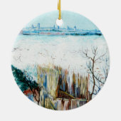 Snowy Landscape met Arles door Vincent van Gogh Keramisch Ornament (Achterkant)