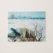 Snowy Landscape met Arles door Vincent van Gogh Legpuzzel (Horizontaal)