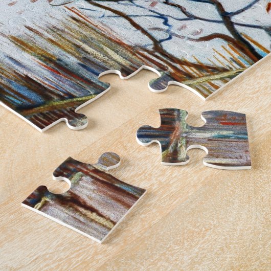Snowy Landscape met Arles door Vincent van Gogh Legpuzzel (Zijkant)