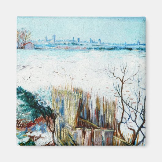 Snowy Landscape met Arles door Vincent van Gogh Magneet (Voorkant)
