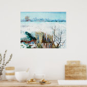 Snowy Landscape met Arles door Vincent van Gogh Poster (Keuken)