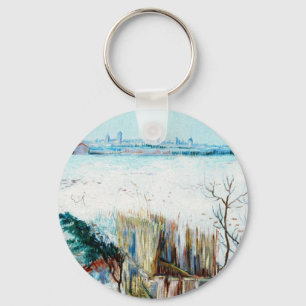 Snowy Landscape met Arles door Vincent van Gogh Sleutelhanger