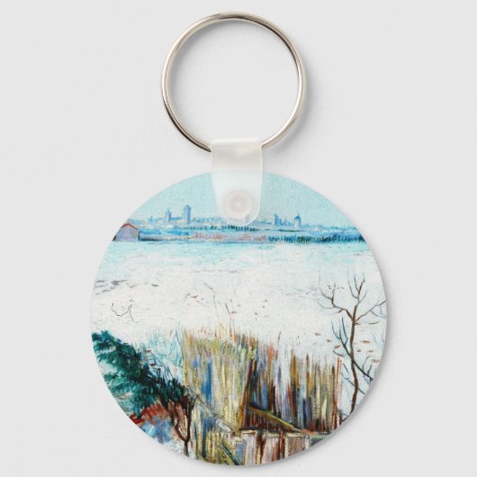 Snowy Landscape met Arles door Vincent van Gogh Sleutelhanger (Voorkant)