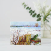 Snowy Landscape met Arles in Achtergrond Briefkaart (Staand voorkant)