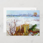 Snowy Landscape met Arles in Achtergrond Briefkaart (Voorkant / Achterkant)