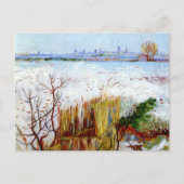 Snowy Landscape met Arles in Achtergrond Briefkaart (Voorkant)