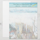 Snowy Landscape met Arles op de achtergrond Briefhoofd Ontwerp (Voorkant / Achterkant)