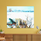 Snowy Landscape met Arles op de achtergrond Canvas Afdruk (Insitu (Woonkamer))