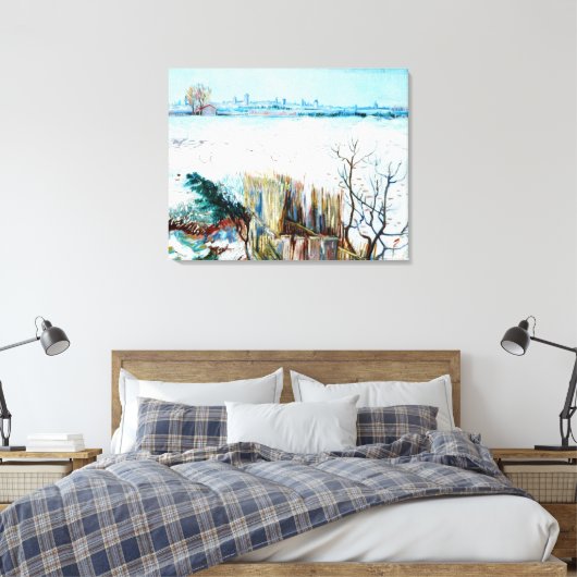 Snowy Landscape met Arles op de achtergrond Canvas Afdruk (Insitu (Slaapkamer))