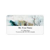 Snowy Landscape met Arles op de achtergrond Etiket (Voorkant)