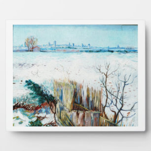 Snowy Landscape met Arles op de achtergrond Fotoplaat