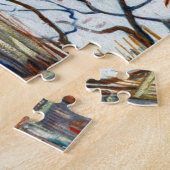 Snowy Landscape met Arles op de achtergrond Legpuzzel (Zijkant)