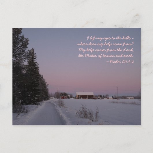 Snowy Landscape met bijbelversie Briefkaart (Voorkant)