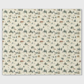 Snowy Landscape: Pine Trees & Cabins Cadeaupapier (Vlak)