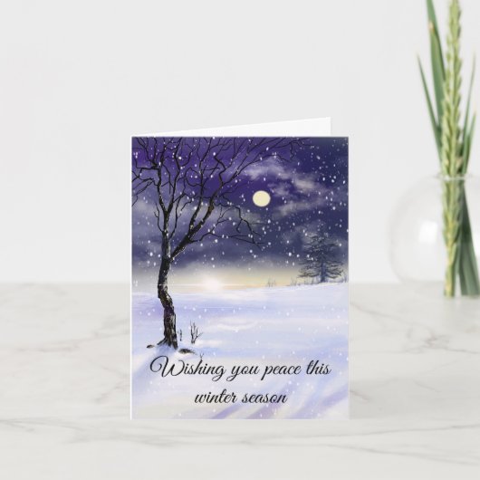 Snowy landscape winter card feestdagen kaart (Voorkant)