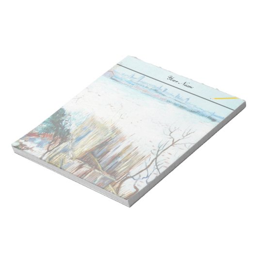 Snowy Landscape with Arles in the Background Notitieblok (Linkerzijde)