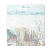 Snowy Landscape with Arles in the Background Notitieblok (Voorkant)