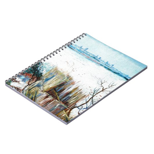 Snowy Landscape with Arles in the Background Notitieboek (Linkerzijde)