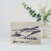 Snowy Landschap Briefkaart (Staand voorkant)