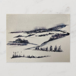 Snowy Landschap Briefkaart