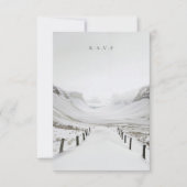 Snowy landschap bruiloft maaltijd keuzes RSVP (Voorkant)