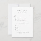 Snowy landschap bruiloft maaltijd keuzes RSVP (Achterkant)