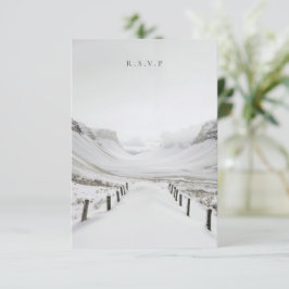 Snowy landschap bruiloft maaltijd keuzes RSVP