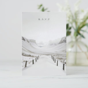 Snowy landschap bruiloft maaltijd keuzes RSVP