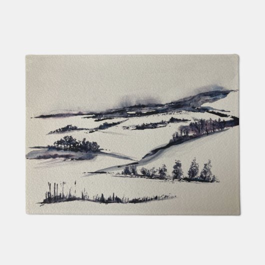 Snowy Landschap Deurmat (Voorkant)