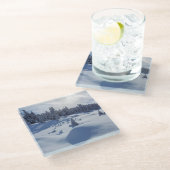 Snowy Landschap Glazen Onderzetter (Schuin)