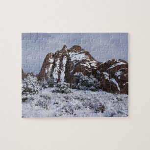 Snowy landschap in Arches National Park, Utah Legpuzzel