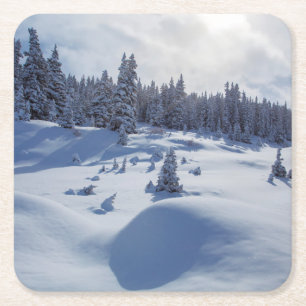 Snowy Landschap Kartonnen Onderzetters