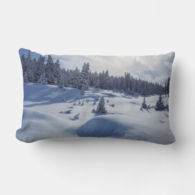 Snowy Landschap Kussen (Voorkant)