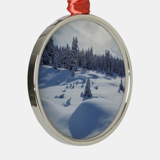 Snowy Landschap Metalen Ornament (Rechts)