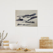 Snowy Landschap Poster (Keuken)