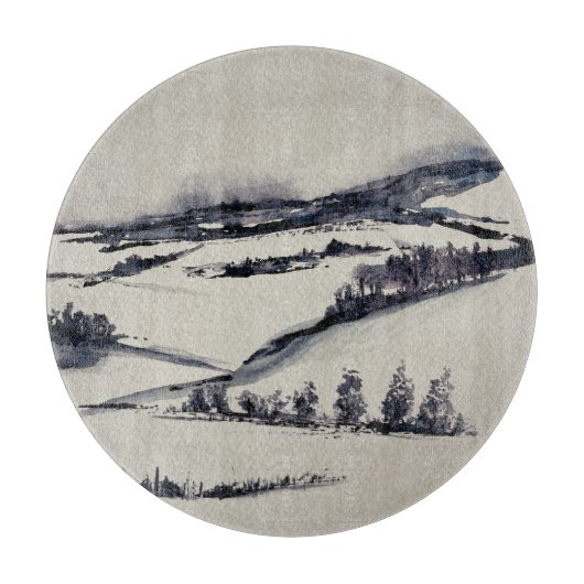 Snowy Landschap Snijplank (Voorkant)